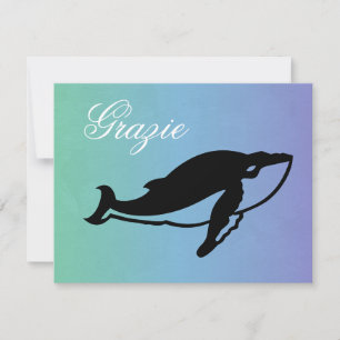 Whale auf Italienisch Danke Mitteilungskarte