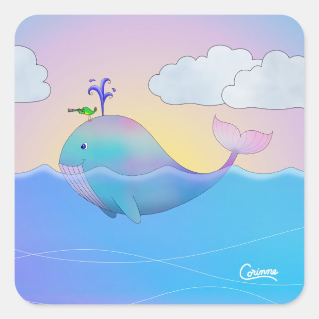 Whale - Aufkleber für den Umschlag (Vorderseite)