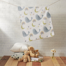 Whale Baby Blanket - Watercolor