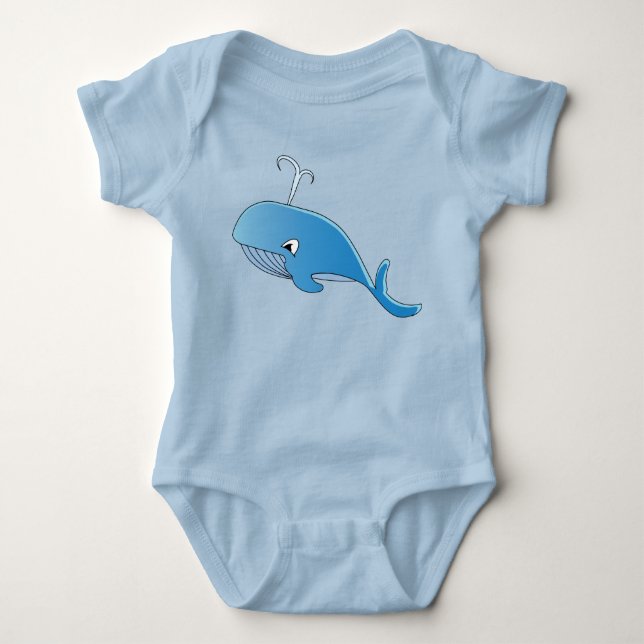Whale - Baby Jersey Bodysuit Strampler (Vorderseite)