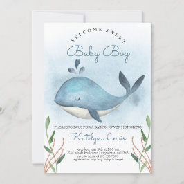 Whale Baby Shower Einladung für Baby Boy