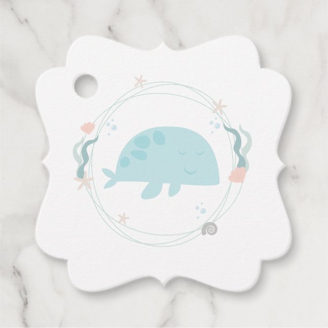 Whale Baby Shower Geschenkanhänger (Vorderseite)