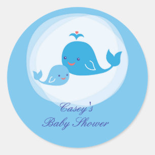 Whale Baby Shower Sticker
