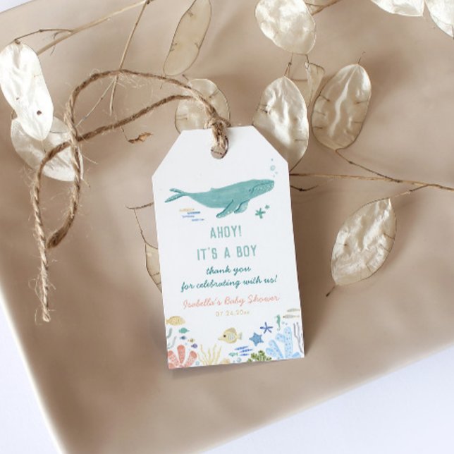 Whale Baby Shower Vielen Dank Geschenkanhänger (Von Creator hochgeladen)