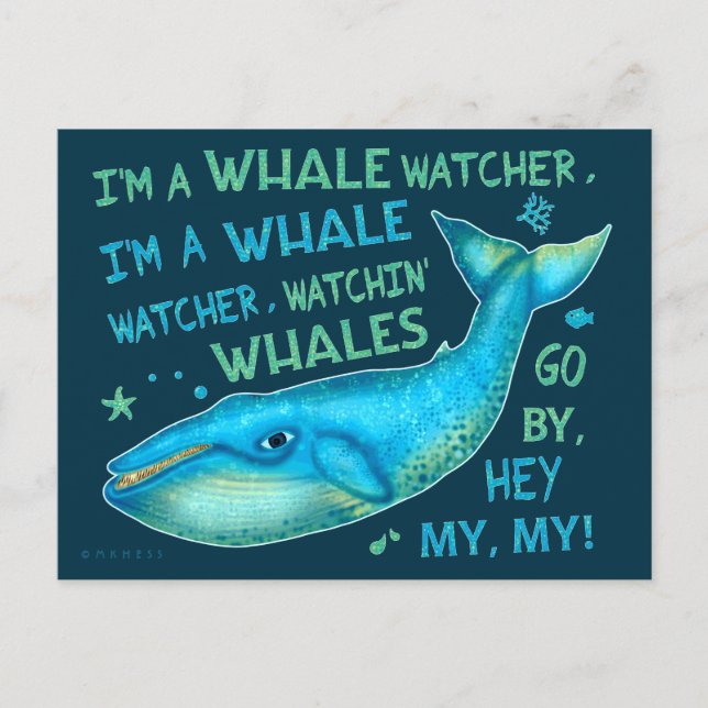 Whale Beobachten Familienurlaub Kreuzfahrt Funny Postkarte (Vorderseite)