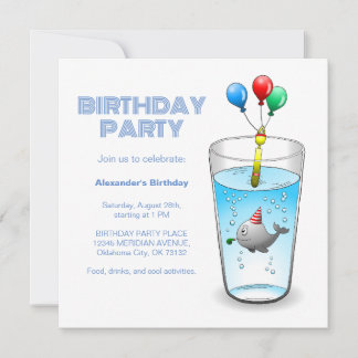 Whale Birthday Party Einladung