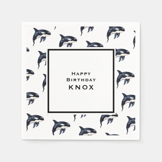 Whale Birthday Party Serviette (Vorderseite)