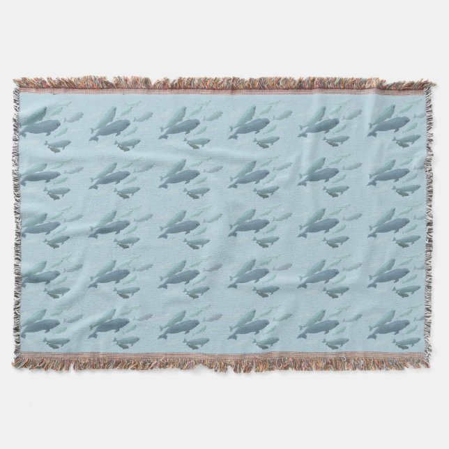 Whale Blanket Beluga Whale Art Throw Blankets Decke (Vorderseite)