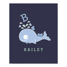 Whale Bow Krawatte Monogram Boy Kinderzimmer Wall 