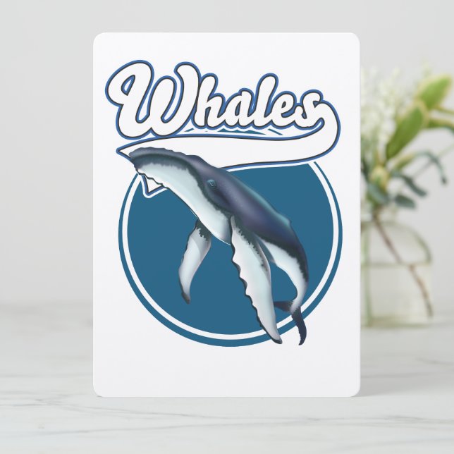 Whale-Cartoon-Logo (Stehend Vorderseite)