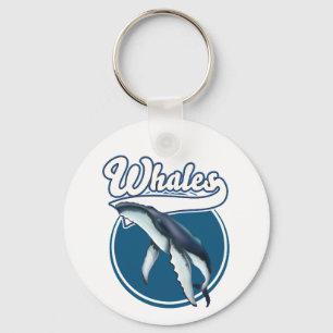 Whale-Cartoon-Logo Schlüsselanhänger
