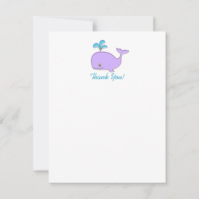 Whale Dankeschön Karte, 4.25x5.5 Mitteilungskarte (Vorderseite)