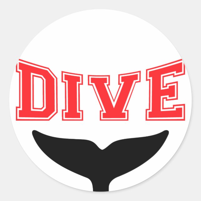 Whale Design SCUBA Dive Runder Aufkleber (Vorderseite)