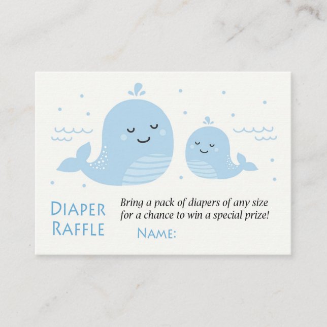 Whale Diaper Raffle Tickets (Vorderseite)