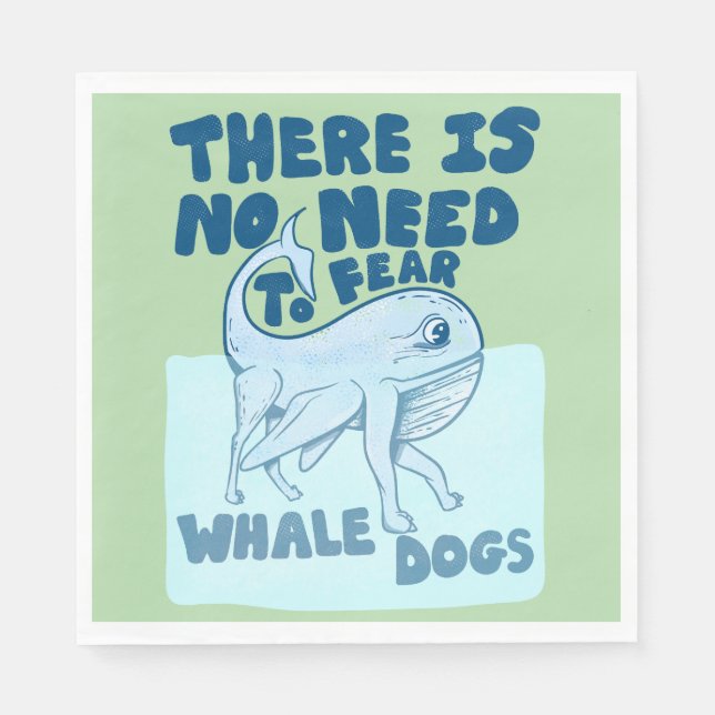 Whale Dog funny creature Serviette (Vorderseite)