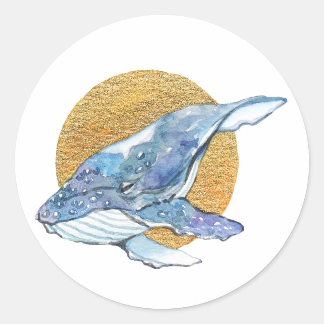 Whale Dream Runder Aufkleber (Vorderseite)