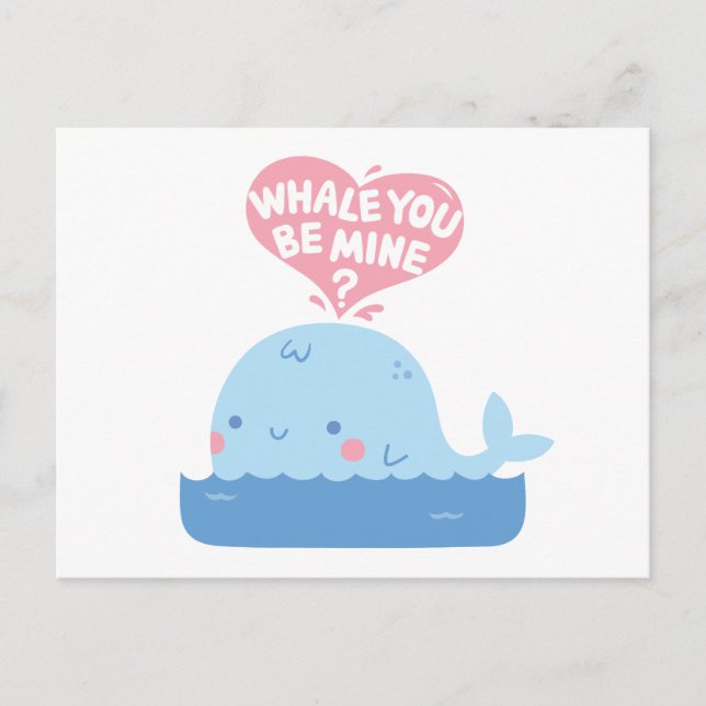 Whale du bist mein Bekenntnis zur Liebe Postkarte (Vorderseite)