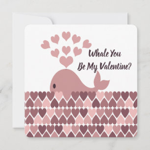 Whale du bist mein Valentine Feiertagskarte