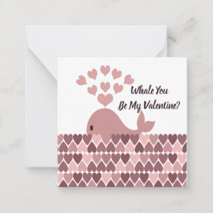 Whale du bist mein Valentine Mitteilungskarte
