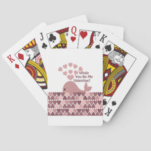 Whale du bist mein Valentine Spielkarten