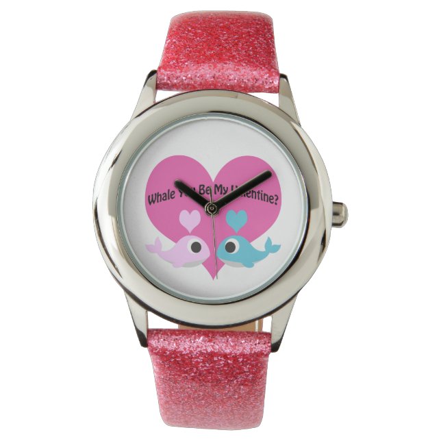 Whale du mein Valentine? Armbanduhr (Vorderseite)