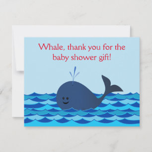 Whale Es ist eine Baby-Dusche Wohnung Vielen Dank Mitteilungskarte