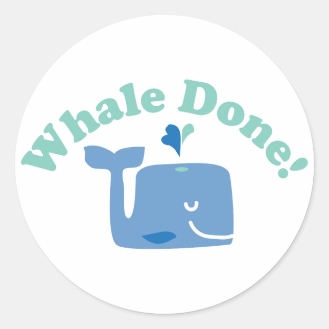 Whale Fertig Runder Aufkleber (Vorderseite)