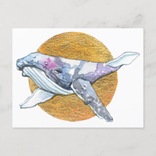 Whale Float Postkarte