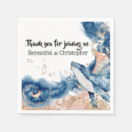 Whale Gelee Fisch Meereslebewesen Blaue Orange DIY Serviette