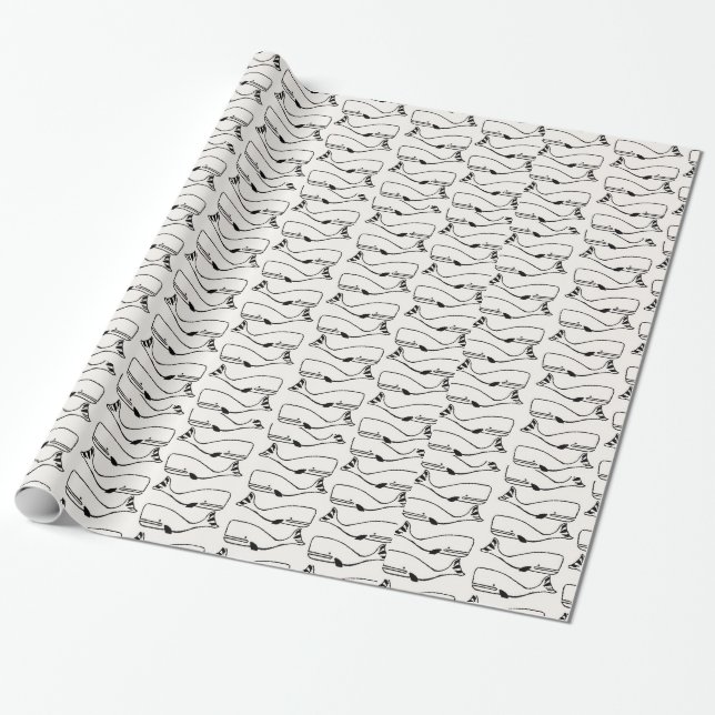 Whale geometrisch umhülltes Papier Geschenkpapier (Ungerollt)