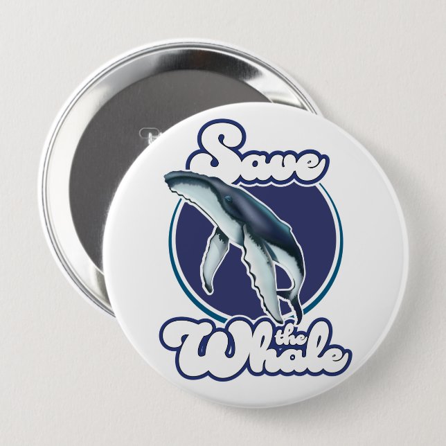 Whale gerettet button (Vorne & Hinten)