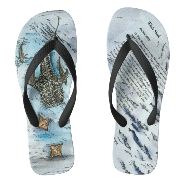 Whale-Hai-Handgemalt Flip Flops (Fußbett)