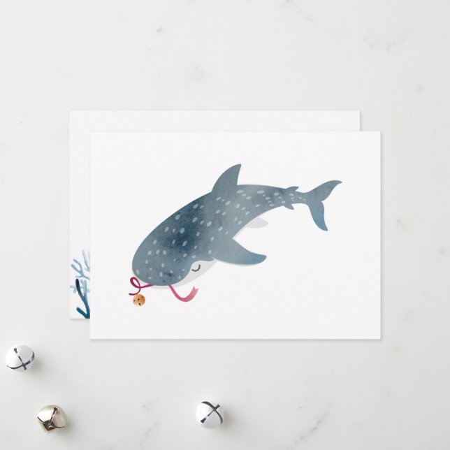 Whale-Hai-Plattformkarte Feiertagskarte (Vorderseite/Rückseite Beispiel)