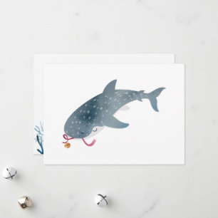 Whale-Hai-Plattformkarte Feiertagskarte
