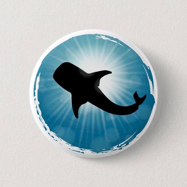 Whale Hai Unterwasser Wasserleben Button (Vorderseite)