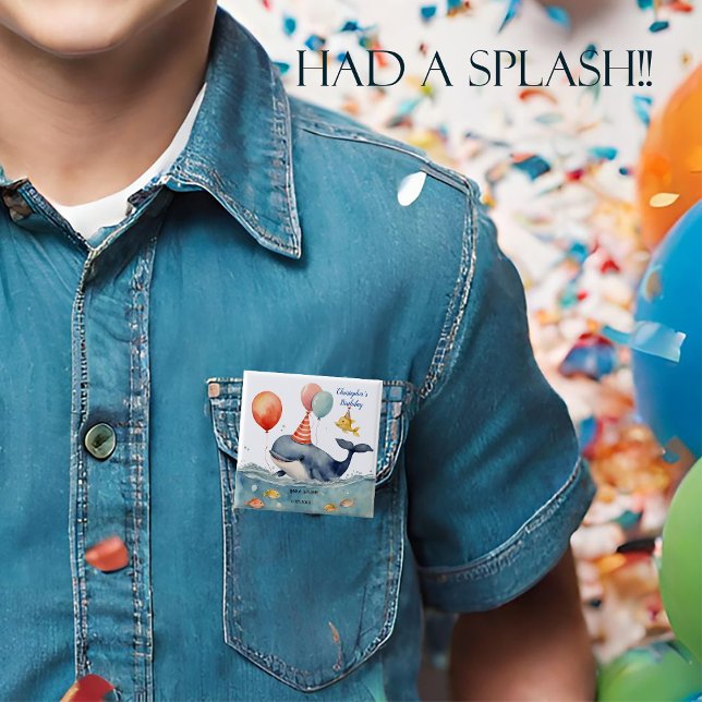 Whale hatte einen Splash Boys Geburtstag Personali Button (Von Creator hochgeladen)