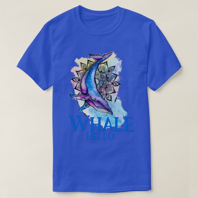 Whale Hello Rainbow Mandala T-Shirt (Design vorne)