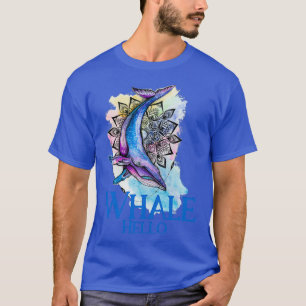 Whale Hello Rainbow Mandala T-Shirt