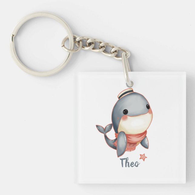 Whale Hello There! Schlüsselanhänger (Vorderseite)