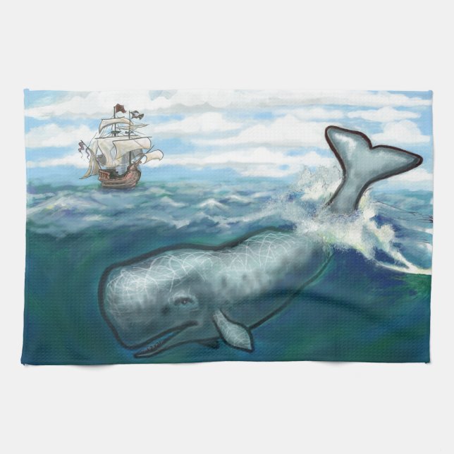 Whale Ho Geschirrtuch (Horizontal)