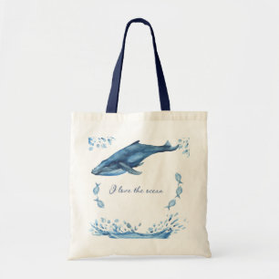Whale. I Love the Ocean. Tragetasche