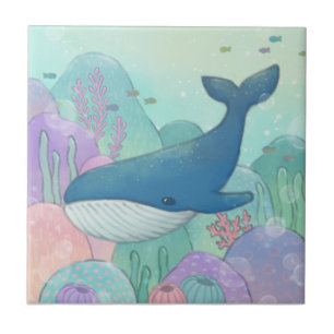 Whale Illustration Fliese