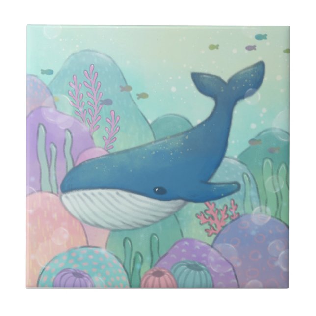 Whale Illustration Fliese (Vorderseite)