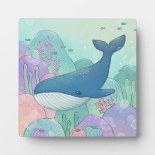 Whale Illustration Fotoplatte (Vorderseite)