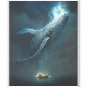 Whale in der Sky Fantasy Art Aufkleber