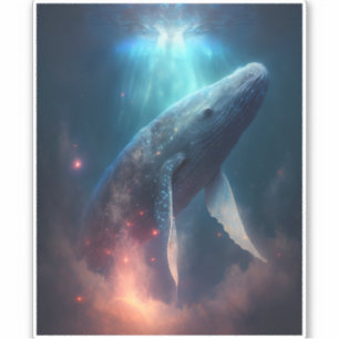 Whale in der Sky Fantasy Art Aufkleber