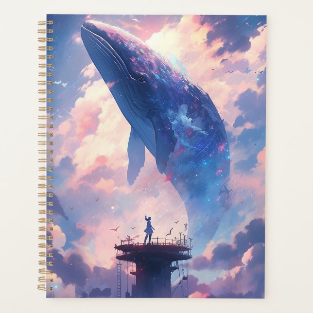 Whale in der Sky Fantasy Art Planer (Vorderseite)
