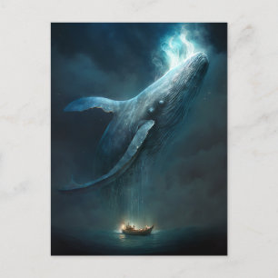 Whale in der Sky Fantasy Art Postkarte