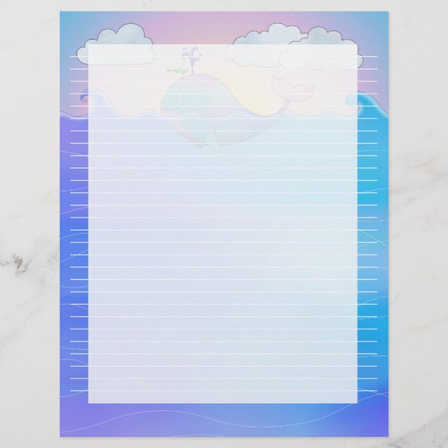 Whale Lined - 8,5" x 11" Stationierblech (Vorderseite)