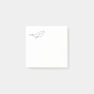 Whale , Linie Art Illustration Post-it Klebezettel